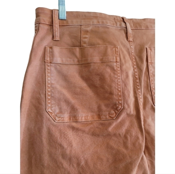 Madewell Emmett Wide-Leg Crop Pants 32 Garment Dyed Terra Cotta Orange High Rise - Picture 8 of 9